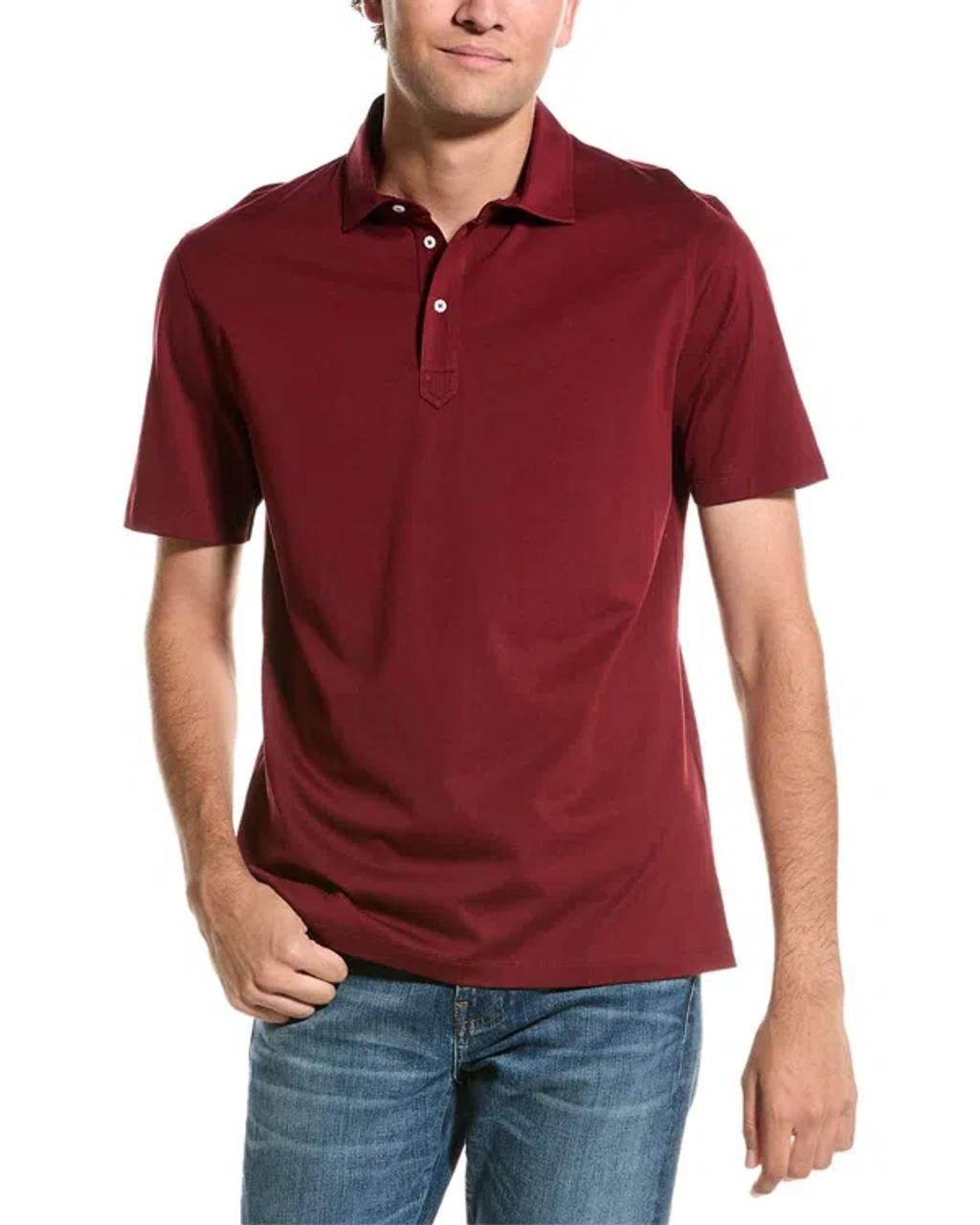 Classic Short-sleeved Polo Shirt In Red Product Image