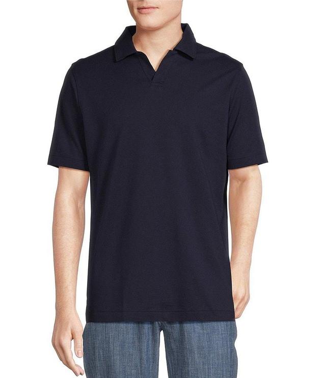 Cremieux Blue Label Block Island Collection Solid Waffle Short Sleeve Johnny Collar Polo Shirt Product Image