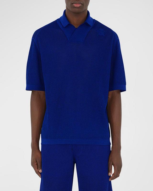 Mens Mesh Knit Polo Shirt Product Image