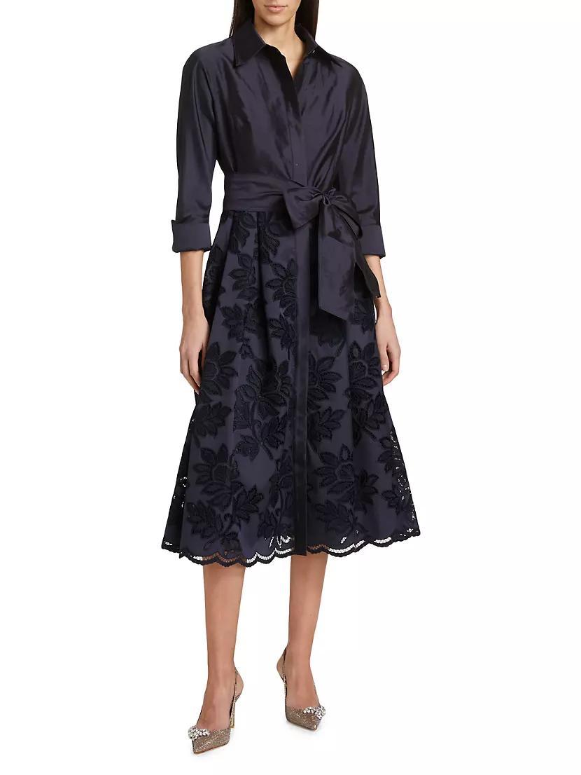 Floral Taffeta Shirt Cocktail Dress Product Image