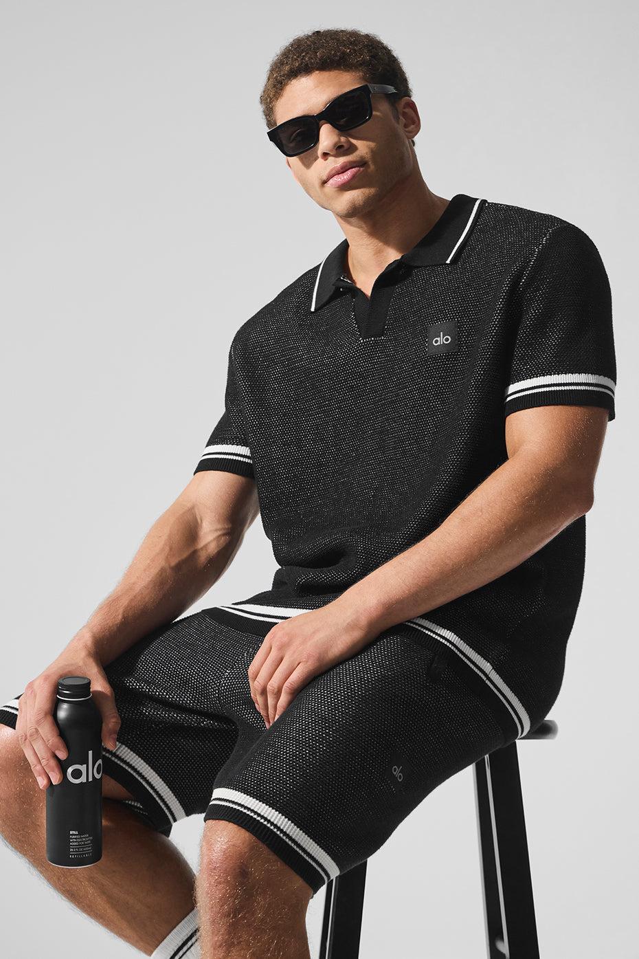 Sports Club Sweater Knit Polo - Black Male Product Image