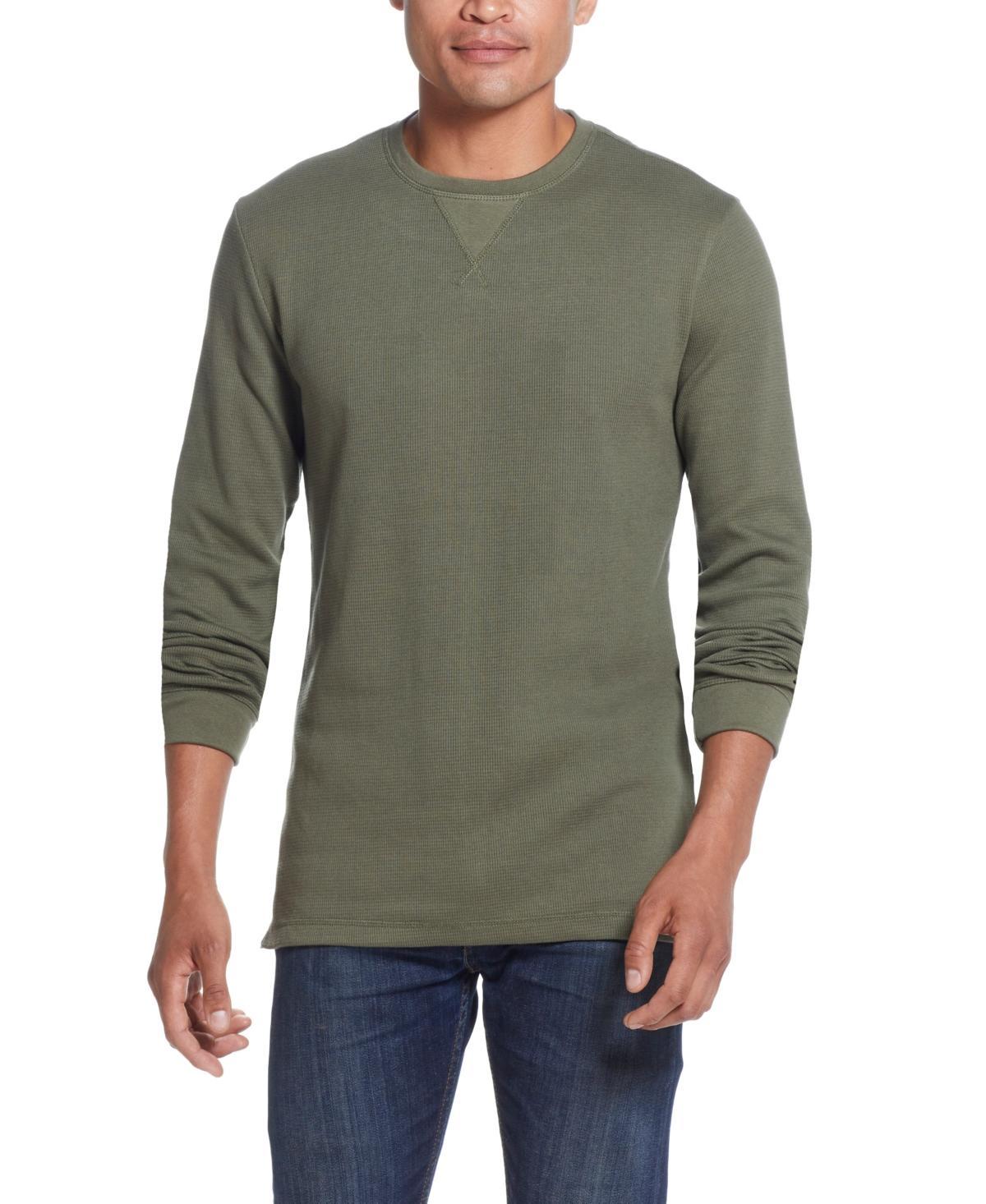 Weatherproof Vintage Mens Long Sleeved Waffle Crew Neck Shirt Product Image