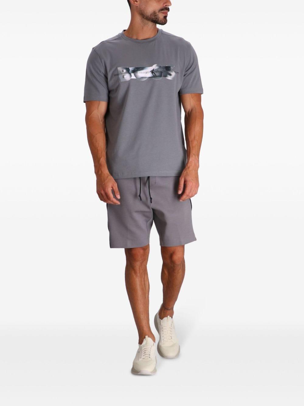 Logo-print Shorts In Grey Product Image