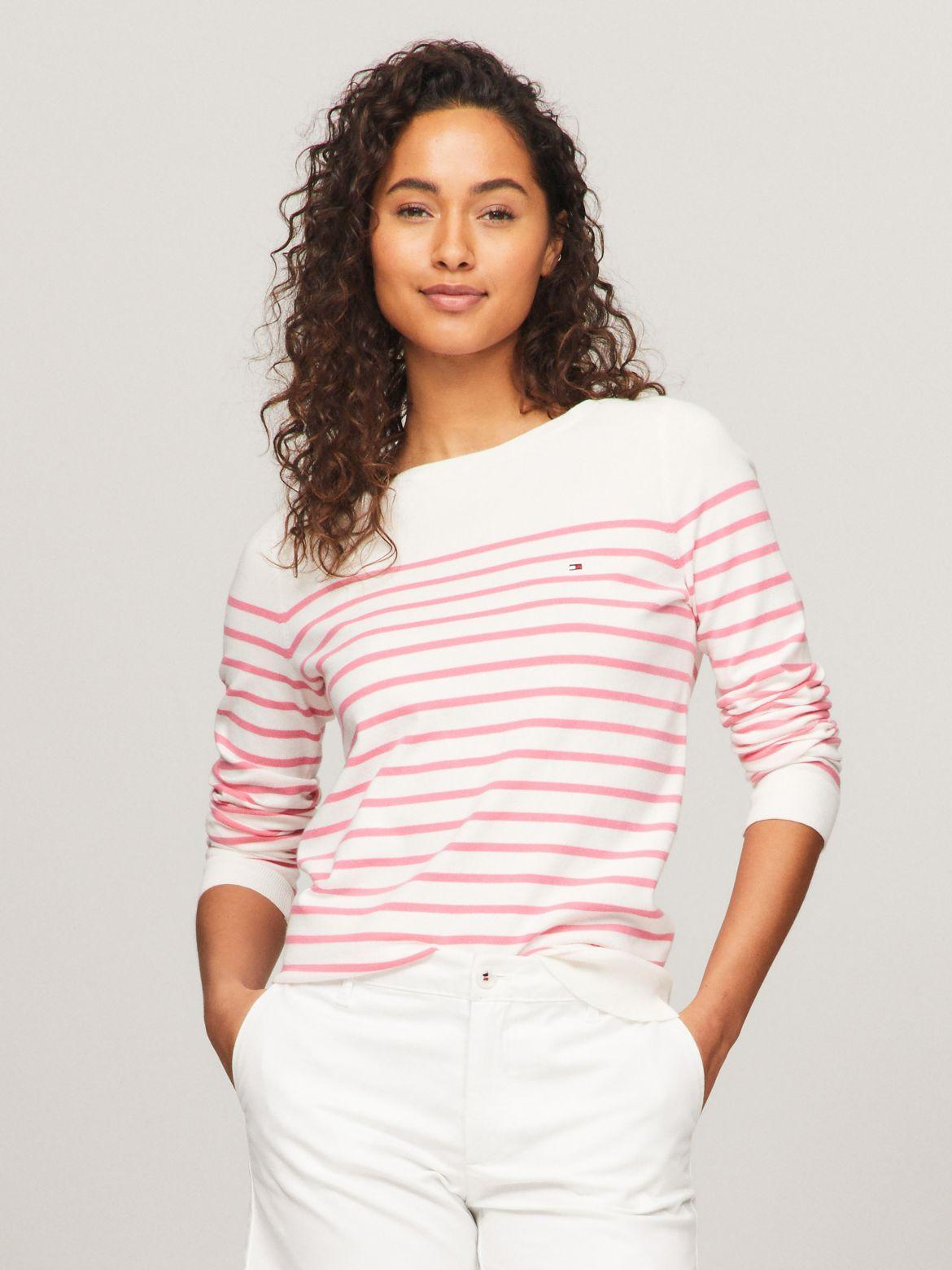 Tommy Hilfiger Women's Stripe Boatneck Sweater Product Image