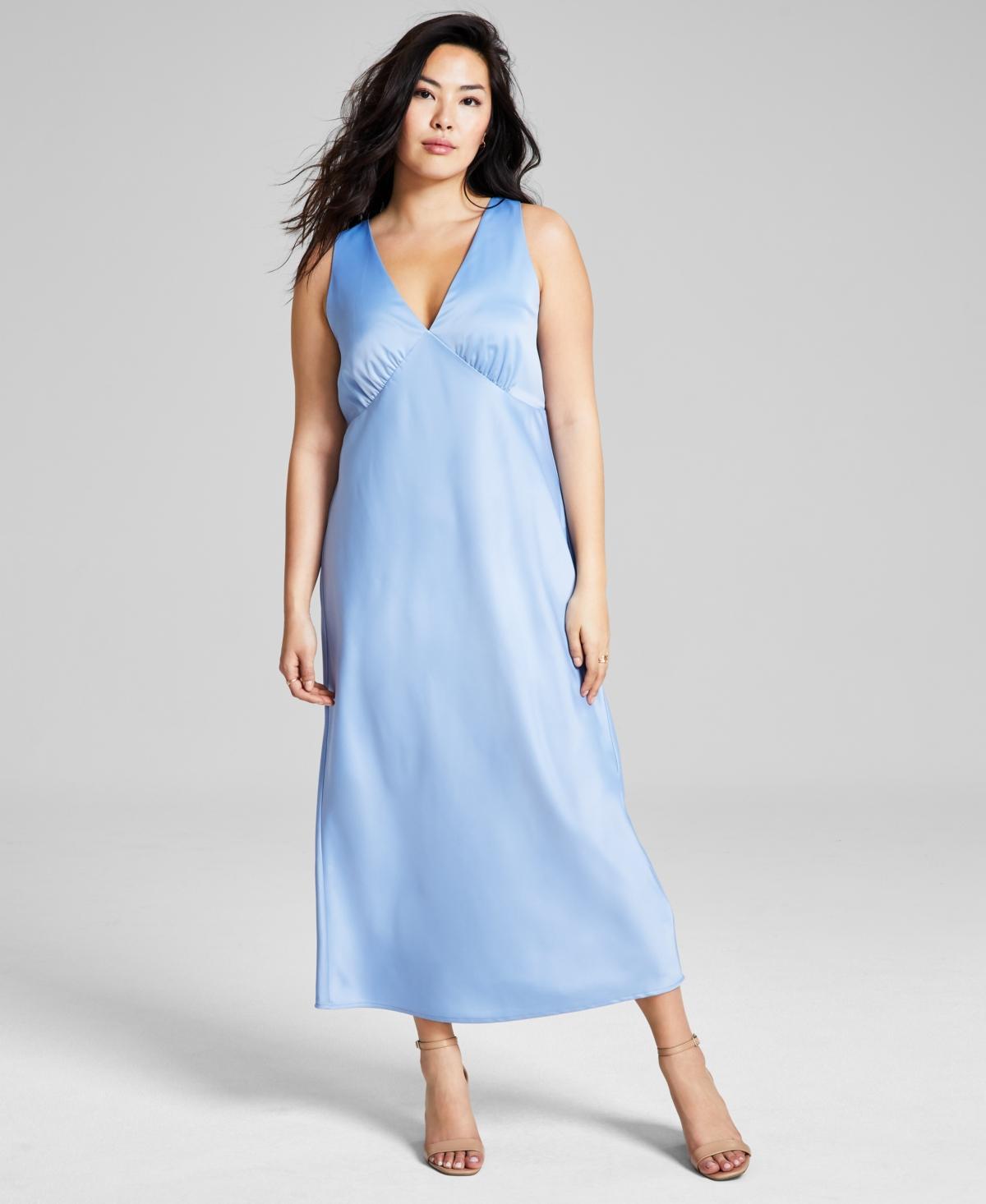 Women's Satin Sleeveless Maxi Dress, Created for Macy's Product Image