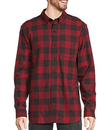 L.L.Bean Scotch Red Plaid Portuguese Flannel Long Sleeve Woven Shirt Product Image