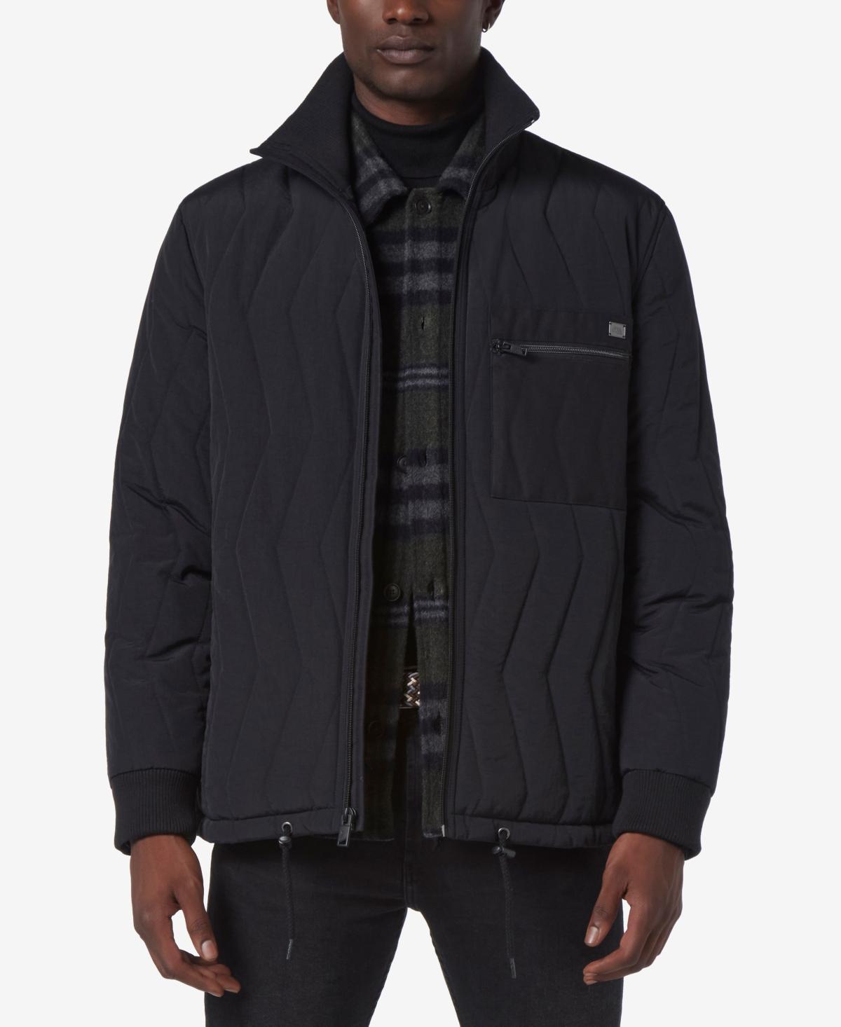 Andrew Marc Mens Floyd Zigzag Quilted Jacket - Ink Product Image