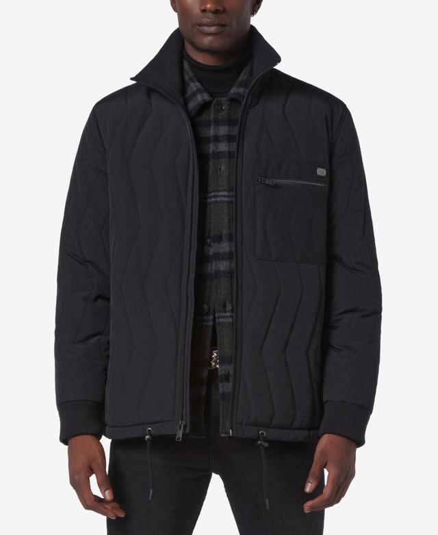 Andrew Marc Floyd Nylon Zig Zag Quilted Full Zip Bomber Jacket Product Image