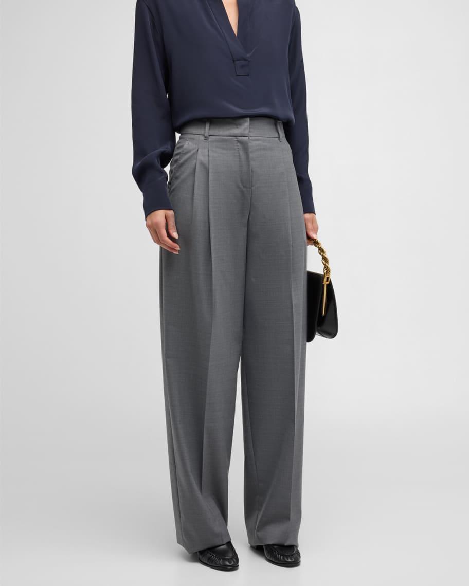 Juanita Pleated Straight-Leg Pants Product Image