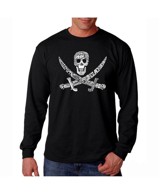 La Pop Art Mens Word Art Long Sleeve T-Shirt- Pirate Product Image