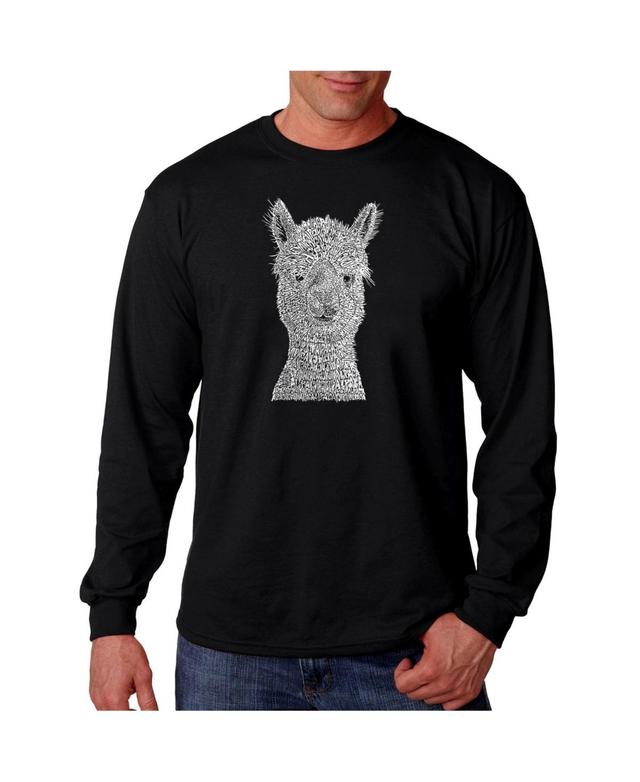 La Pop Art Mens Word Art - Alpaca Long Sleeve T-Shirt Product Image