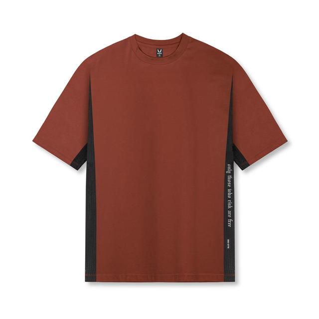 0779. Supima® Mesh Panel Oversized Tee - Brick Product Image