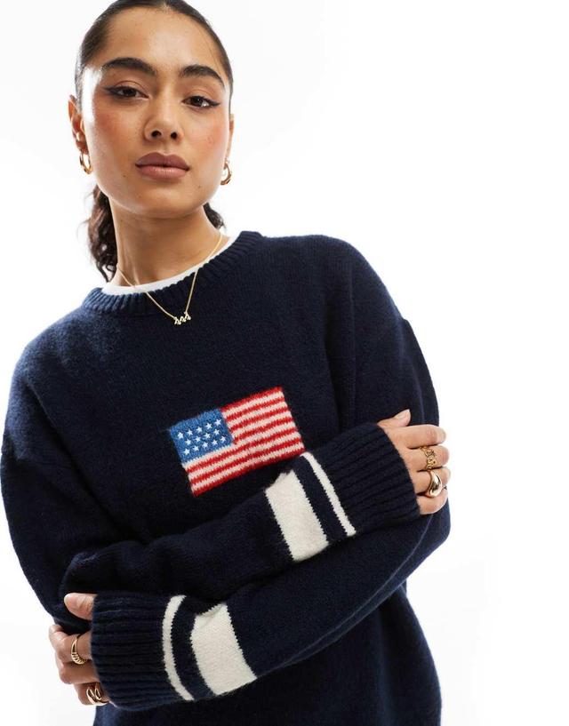 Stradivarius USA sweaters in navy Product Image