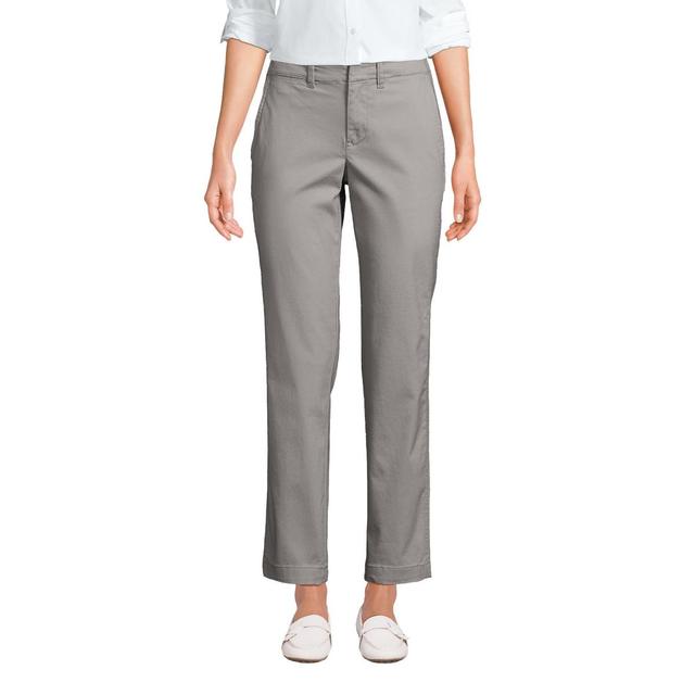 Lands End Womens Mid Rise Classic Straight Leg Chino Ankle Pants Product Image