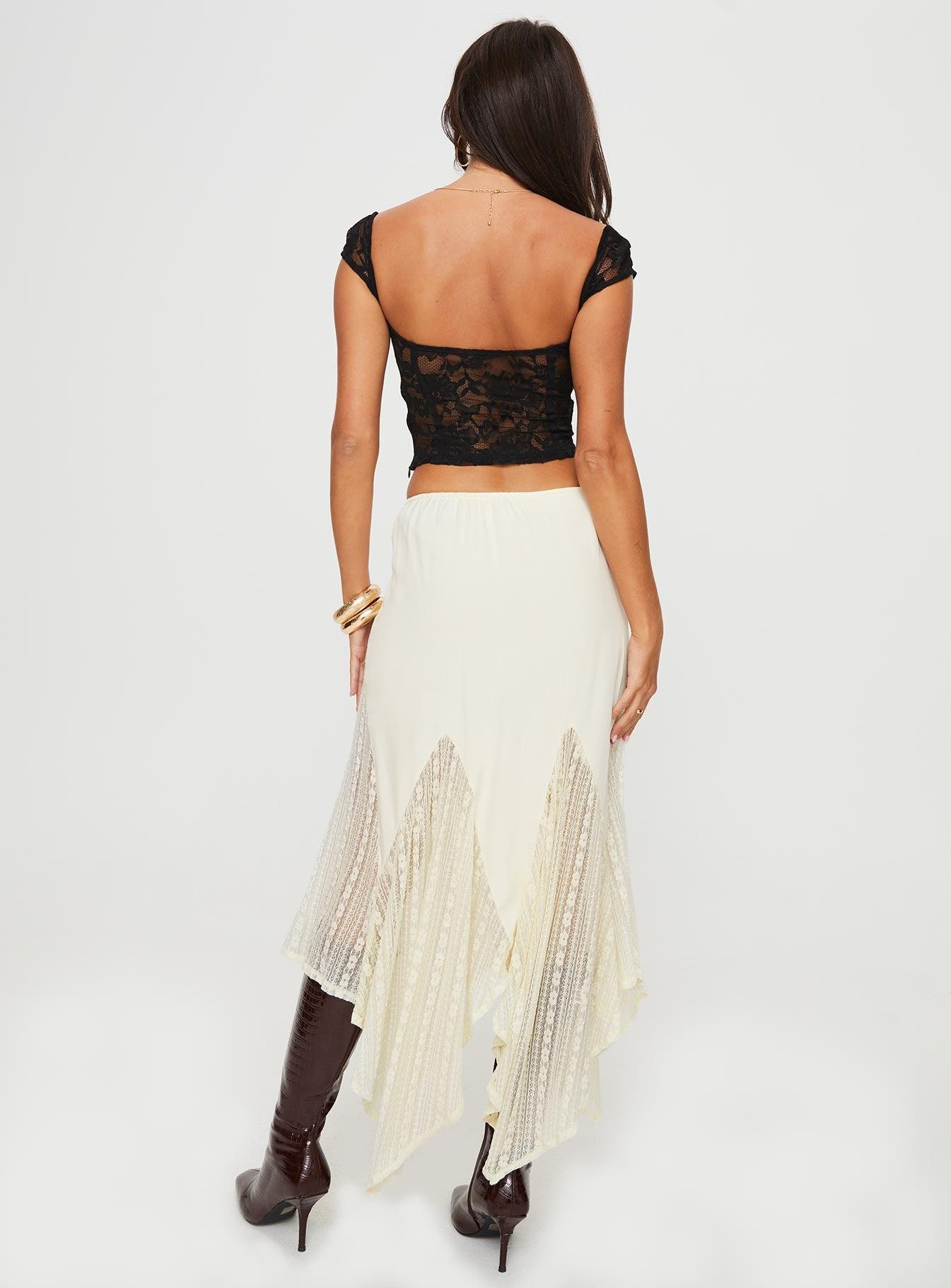 Madame Lace Maxi Skirt Cream Product Image