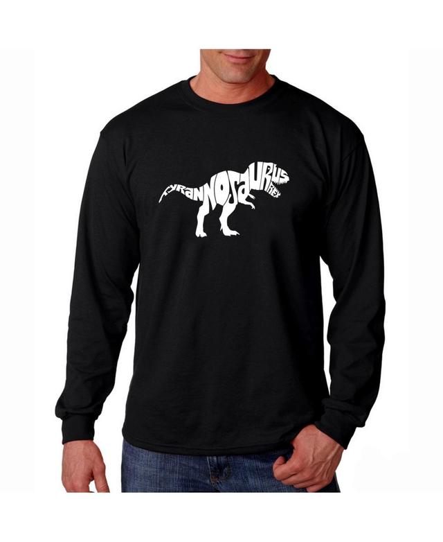 La Pop Art Mens Word Art Long Sleeve T-Shirt - Tyrannosaurus Rex Product Image