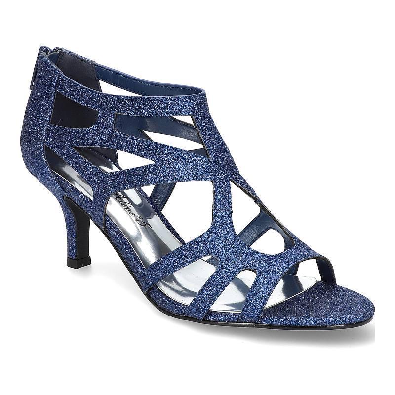 Easy Street Flattery Womens Caged Heels Blue Glitter Product Image