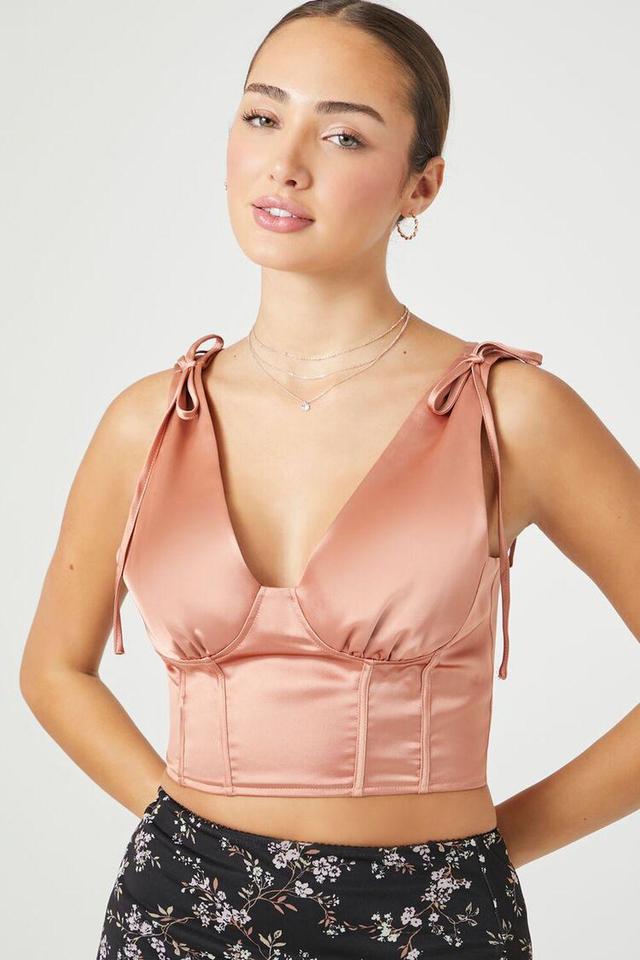 Satin Corset Crop Top | Forever 21 Product Image