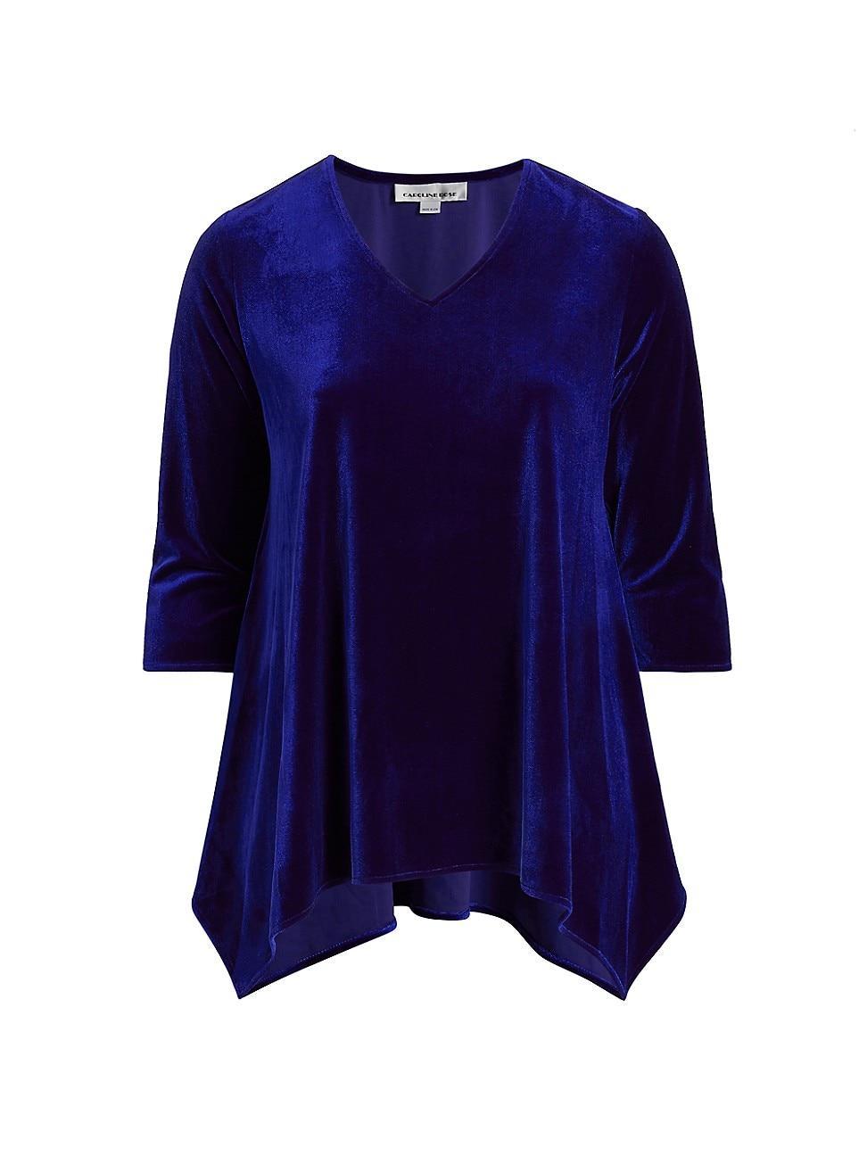 Womens Stretch Velvet Swing Tunic - Deep Sapphire - Size 18 - Deep Sapphire - Size 18 Product Image