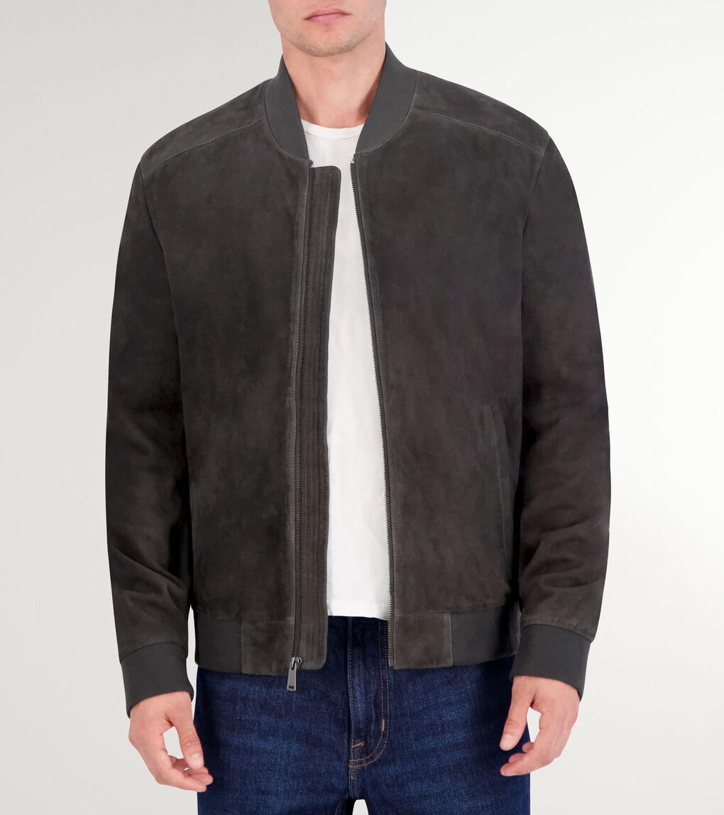 Men's Zip-up Suede Jacket Product Image