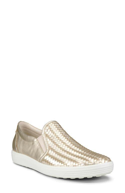 ECCO Soft 7 Woven Leather Slip-On II Sneakers Product Image