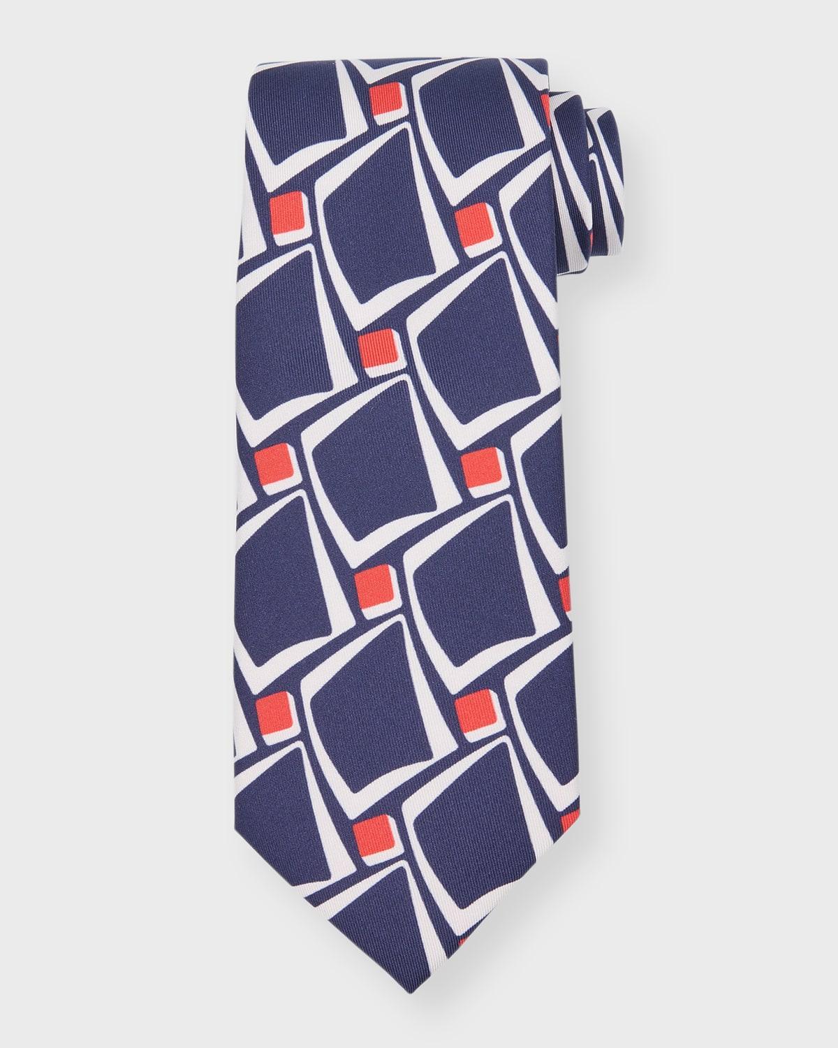 Mens Deco-Print Silk Tie Product Image