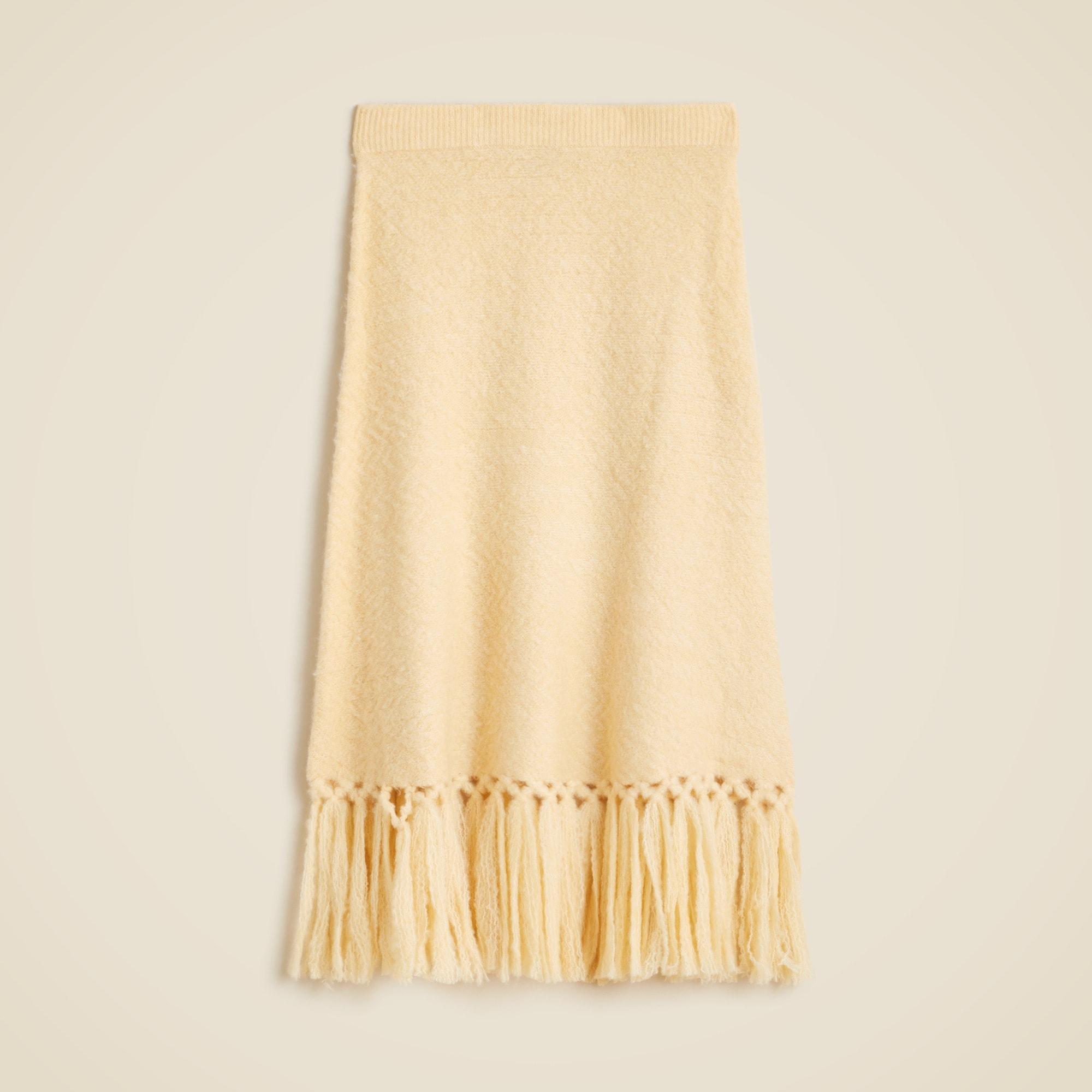 Fringe-trim sweater-skirt Product Image