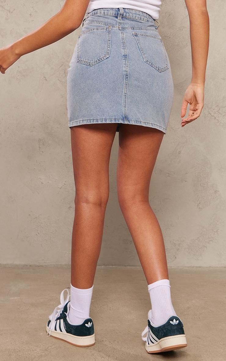 Tall Vintage Wash Mid Rise Denim Mini Skirt Product Image