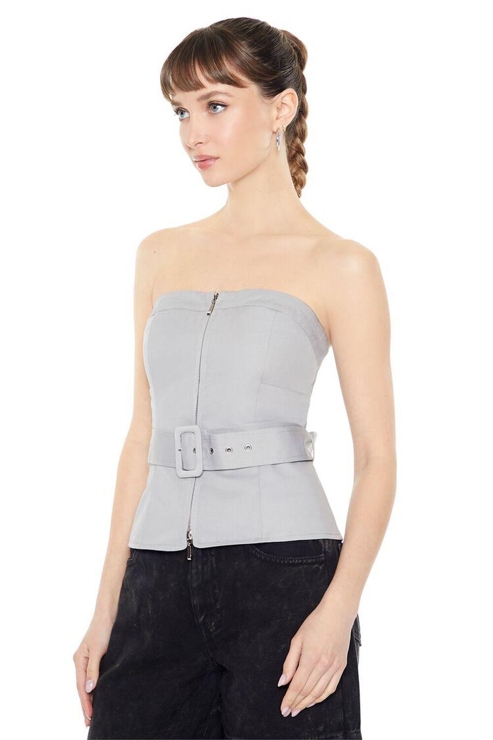 Belted Zip-Up Tube Top | Forever 21 Product Image