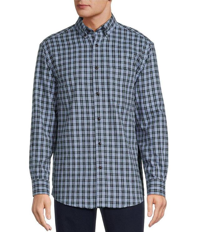 Roundtree & Yorke Long Sleeve Small Plaid Portuguese Flannel Sport Shirt Product Image