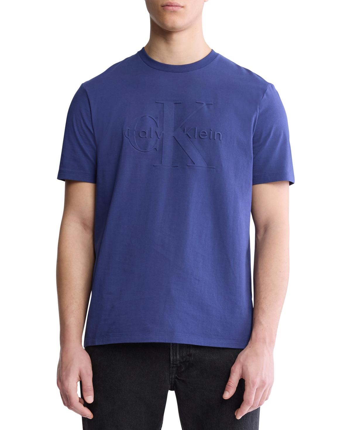 Calvin Klein Mens Regular-Fit Embossed Monogram Logo Graphic T-Shirt Product Image