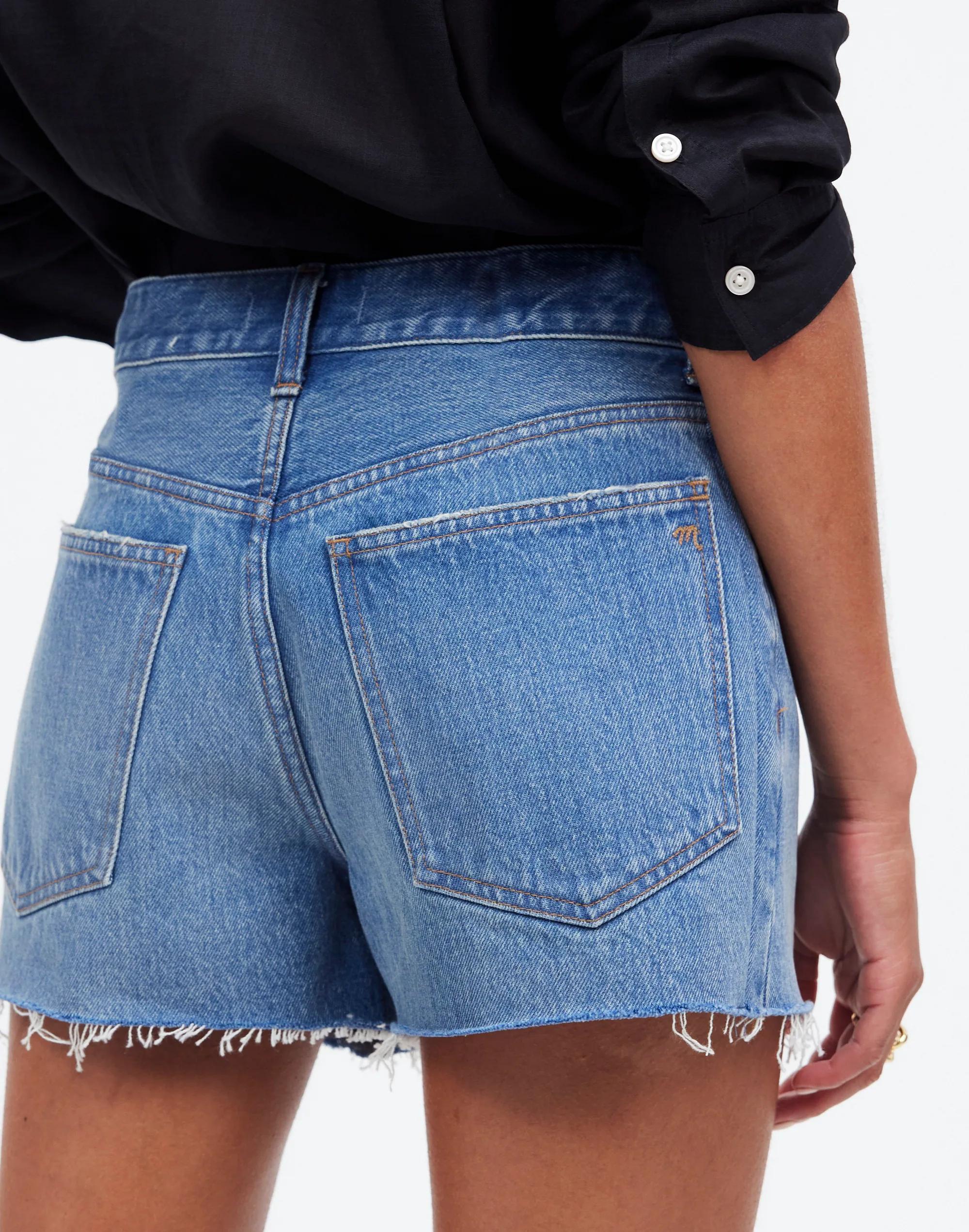 Relaxed Denim Shorts in Kelton Wash: Raw-Hem Edition Product Image