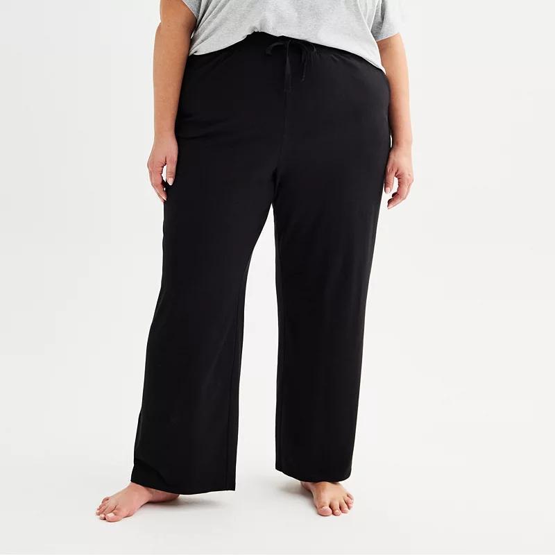 Plus Size Sonoma Goods For Life Cotton Modal Open Hem Sleep Pants, Womens Product Image