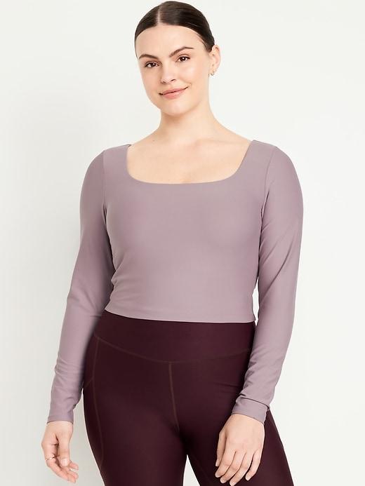 PowerSoft Long-Sleeve Crop Support Top Product Image