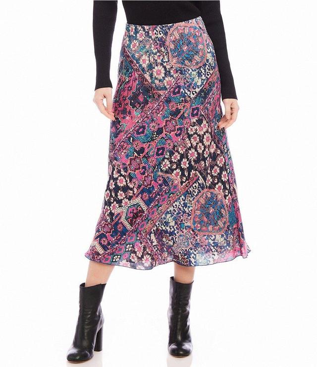 Karen Kane Printed Pull-On Midi A-Line Skirt Product Image