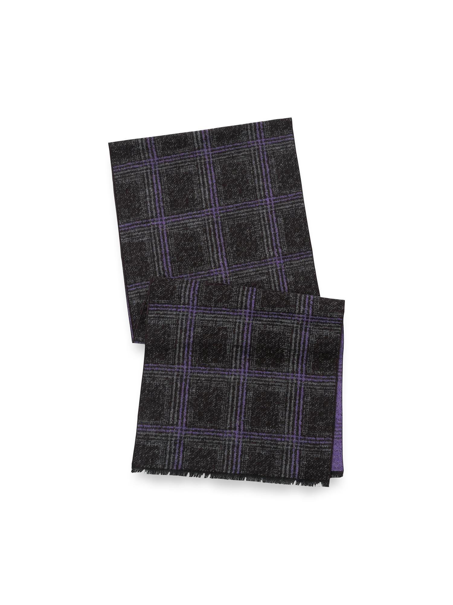 Windowpane Brushed Silk Scarf Product Image