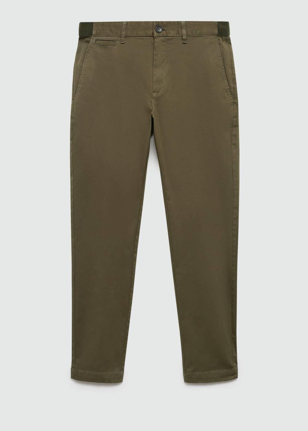 MANGO MAN - Cotton tapered crop pants medium greenMen Product Image