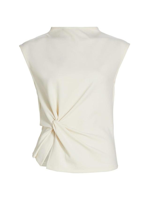 Womens Robin Knot Cap-Sleeve Blouse Product Image