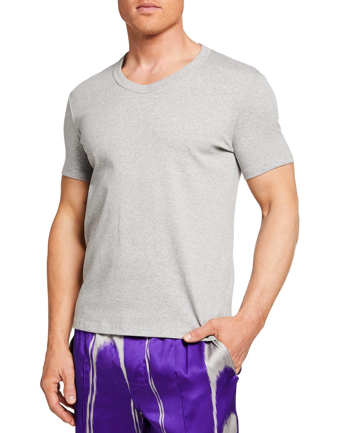 Mens Stretch-Cotton V-Neck T-Shirt Product Image