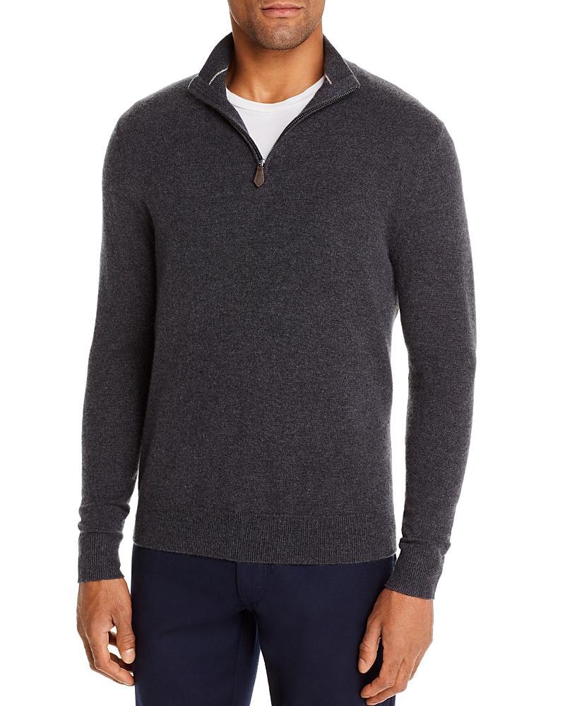 The Mens Store at Bloomingdales Slate Green Cashmere Half-Zip Sweater - Exclusive Product Image