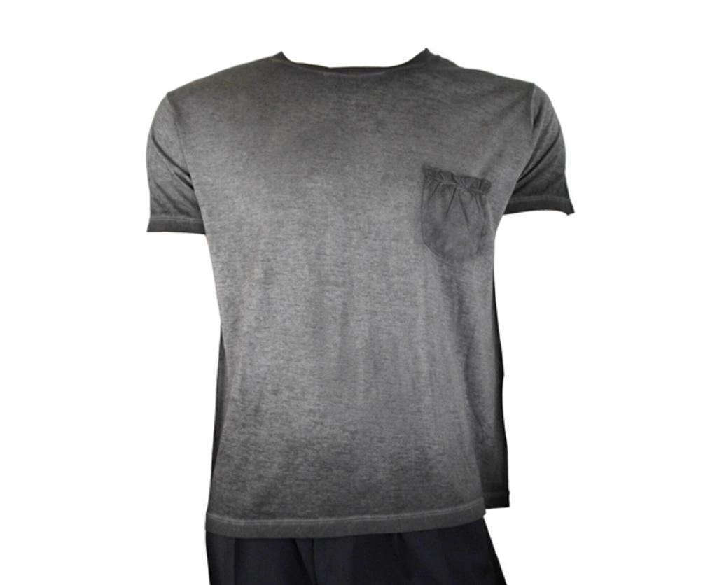 Grey Dyed Fine Knit Cotton T-shirt In Gray Product Image