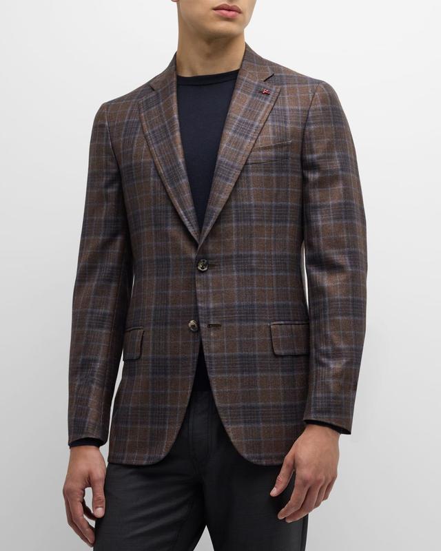 Mens Silk-Cashmere Plaid Sport Coat Product Image