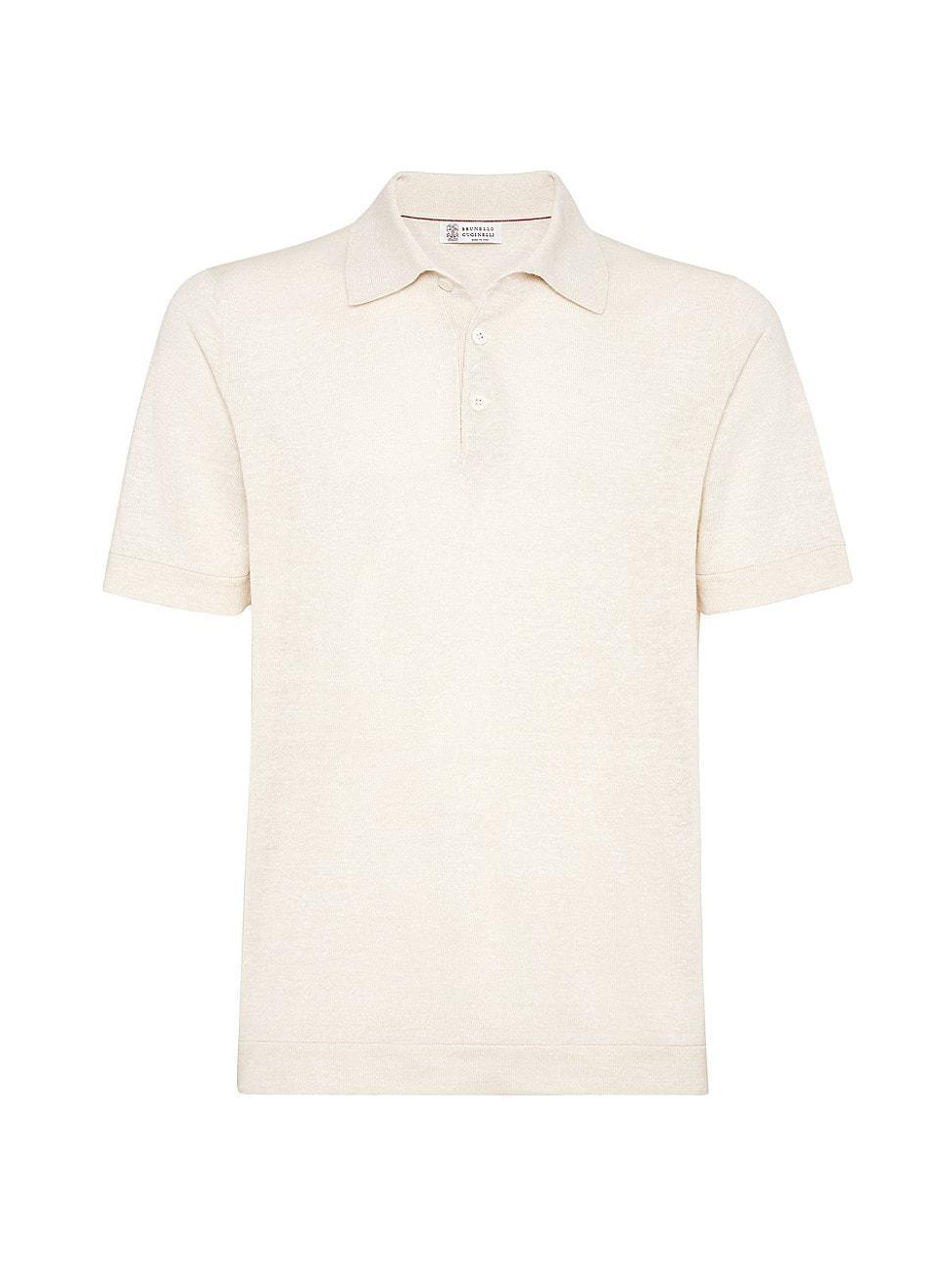 Mens Linen And Cotton Knit Polo Product Image