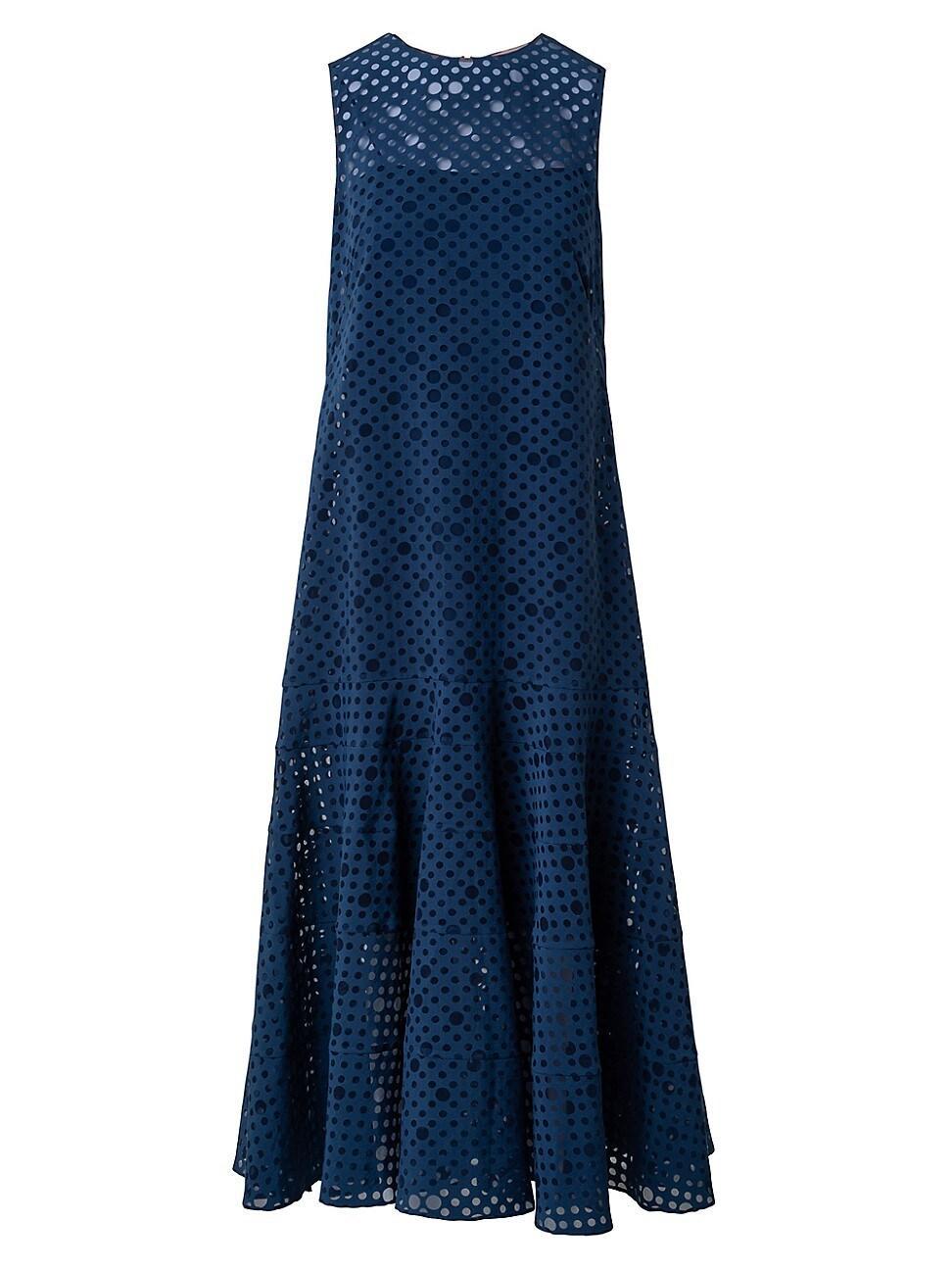 Womens Dot Organza Sleeveless Midi-Dress Product Image