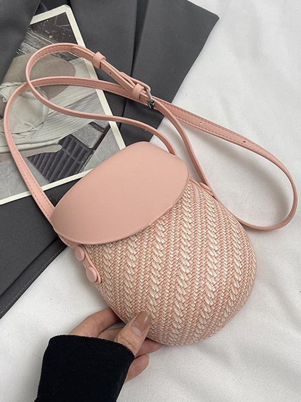 Geometric Split-Joint Woven Bags Bags Accessories Crossbody Bags Product Image