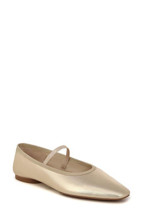 Metallic Mary Jane Ballerina Flats In Champagne Product Image