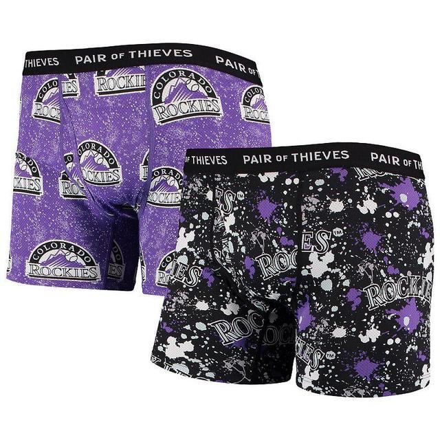 Mens Pair of Thieves Black and Purple Colorado Rockies Super Fit 2-Pack Boxer Briefs Set - Black Product Image