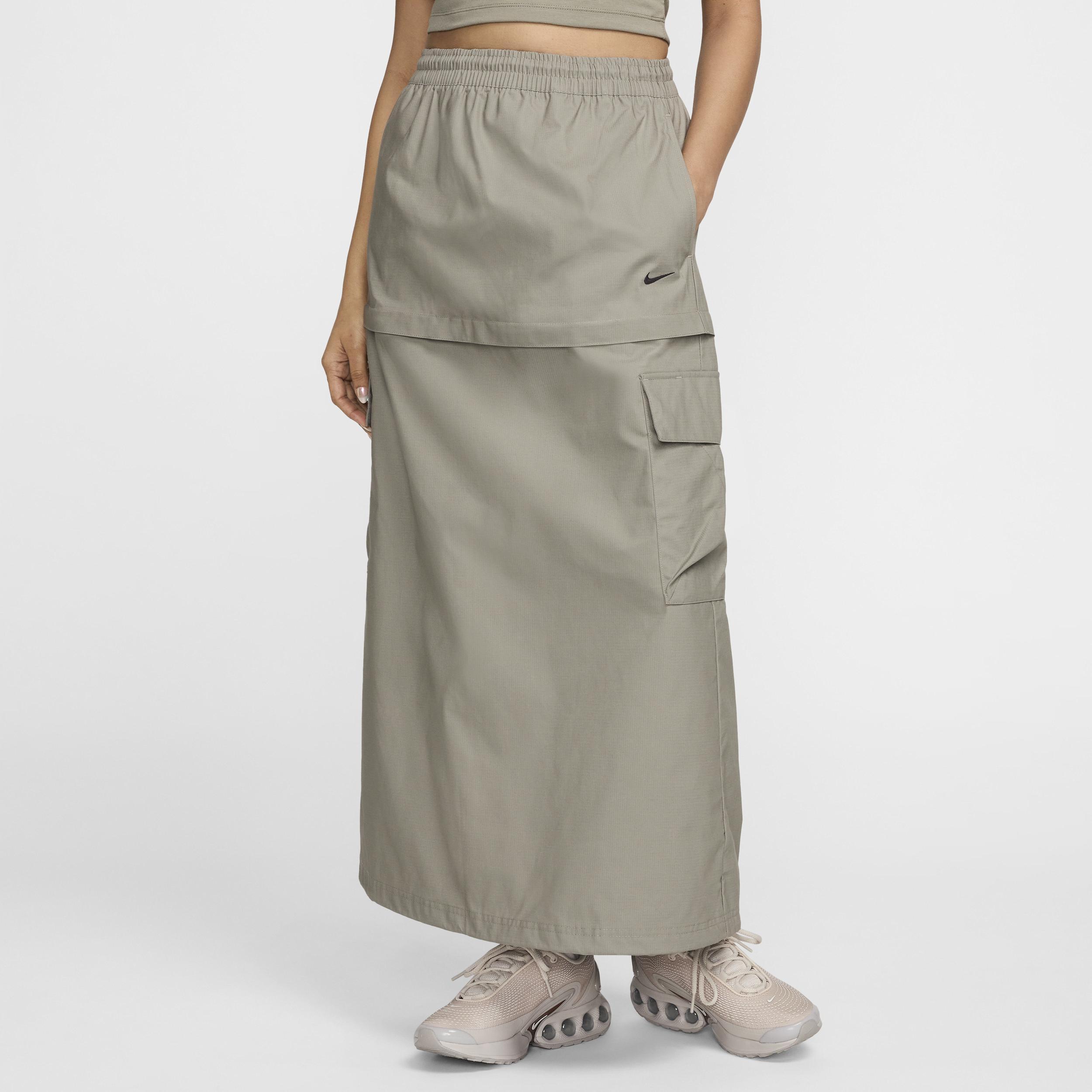 Womens Nike Sportswear Essential Mid-Rise Woven Cargo Midi Skirt Product Image