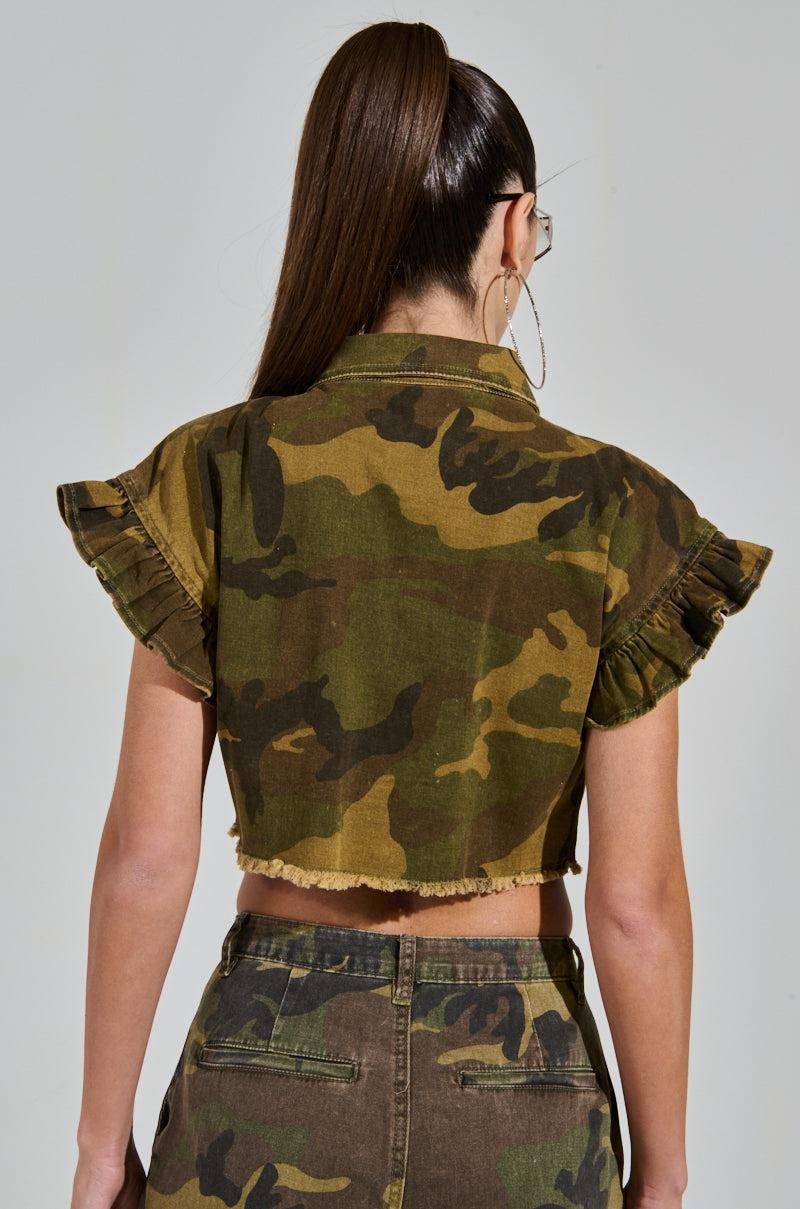 HIDDEN IN PLAIN SIGHT CROPPED BUTTON DOWN Product Image