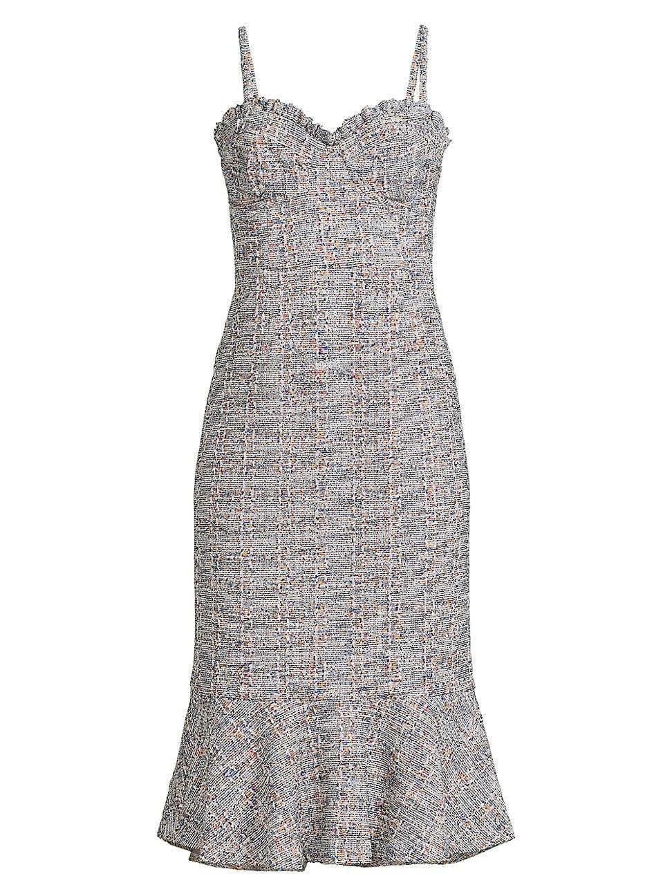 Womens Selene Boned Tweed Midi-Dress Product Image